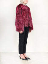 Dyed  Fox and Leather Fur Jacket