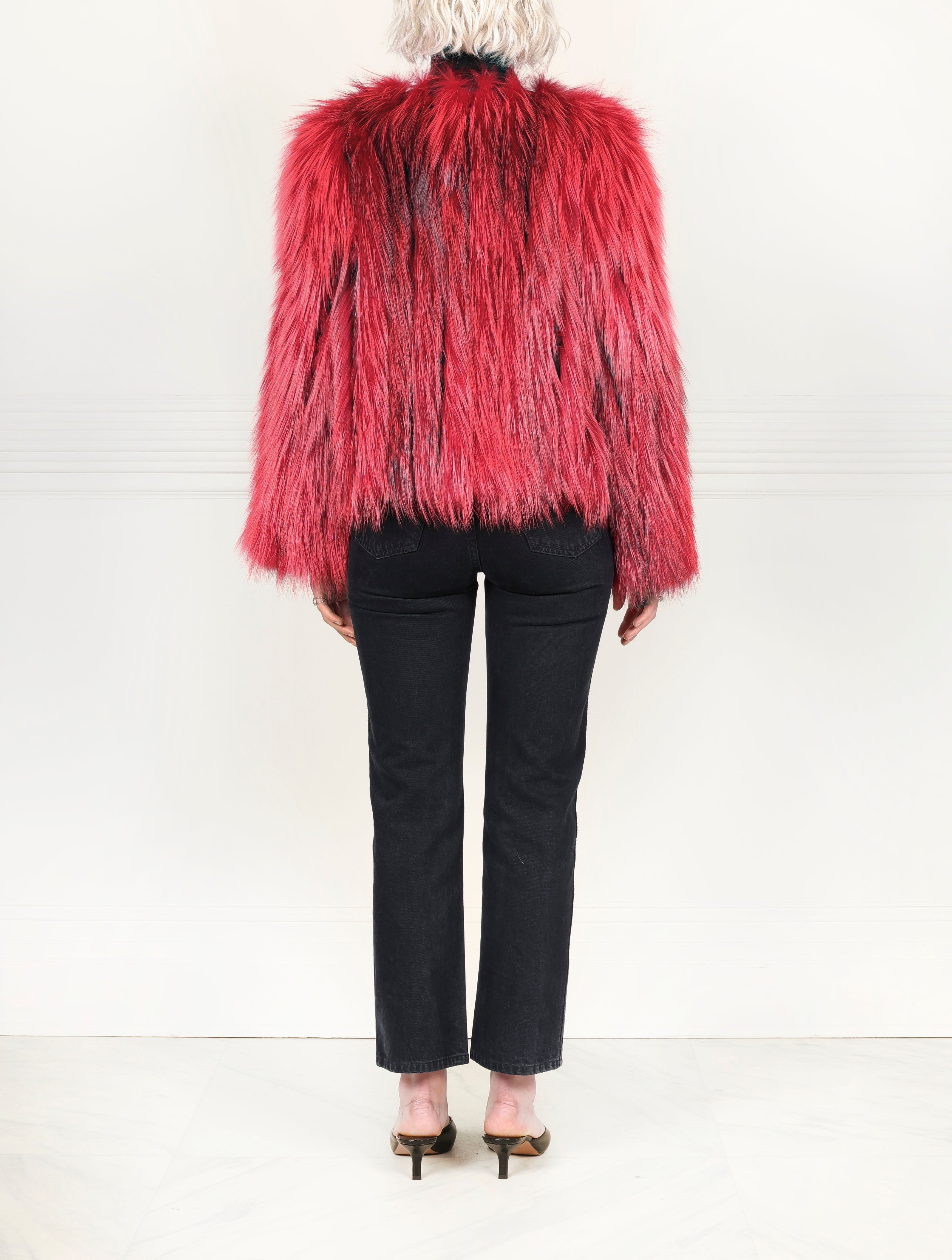 Dyed Red Fox Fur Jacket