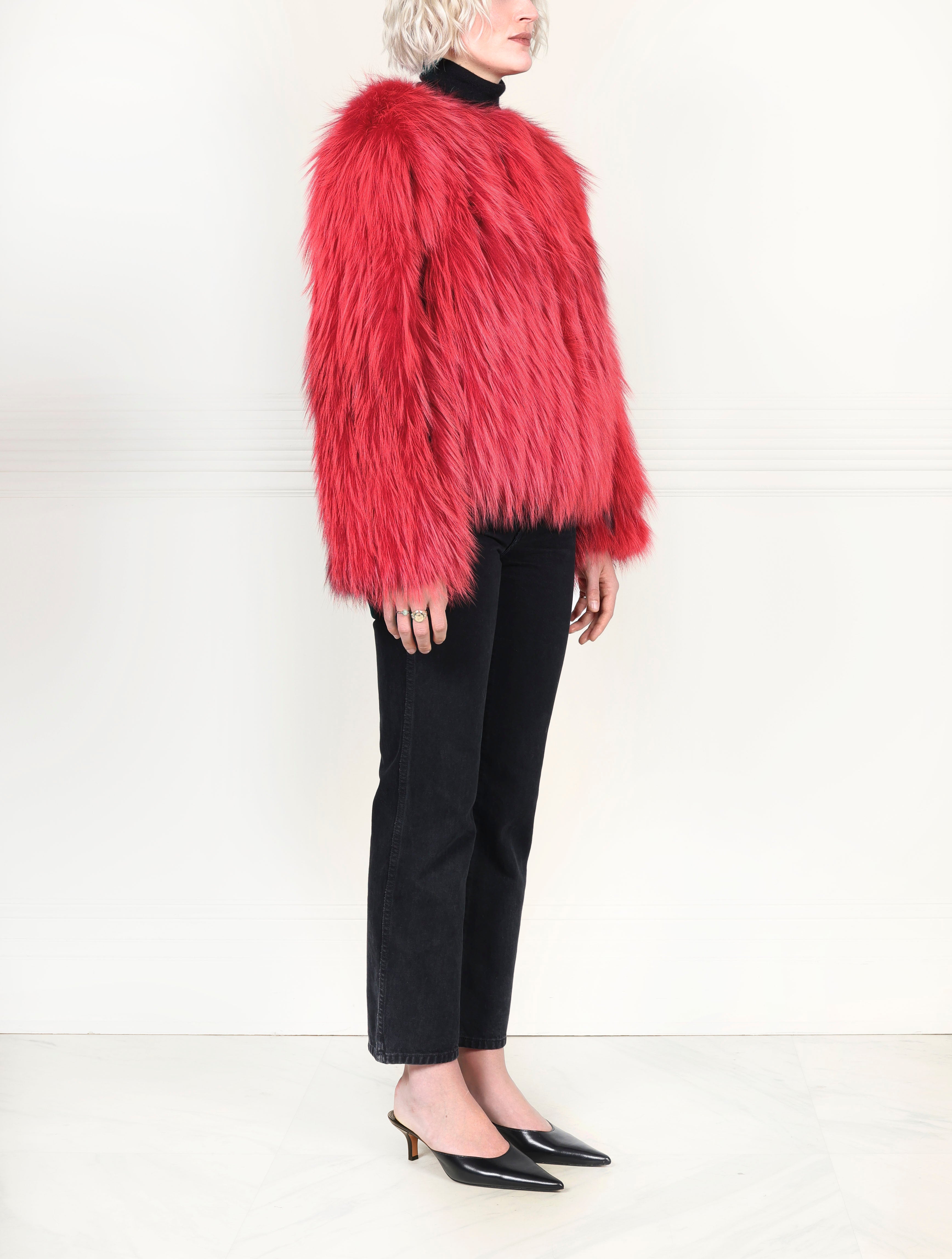 Dyed Red Fox Fur Jacket