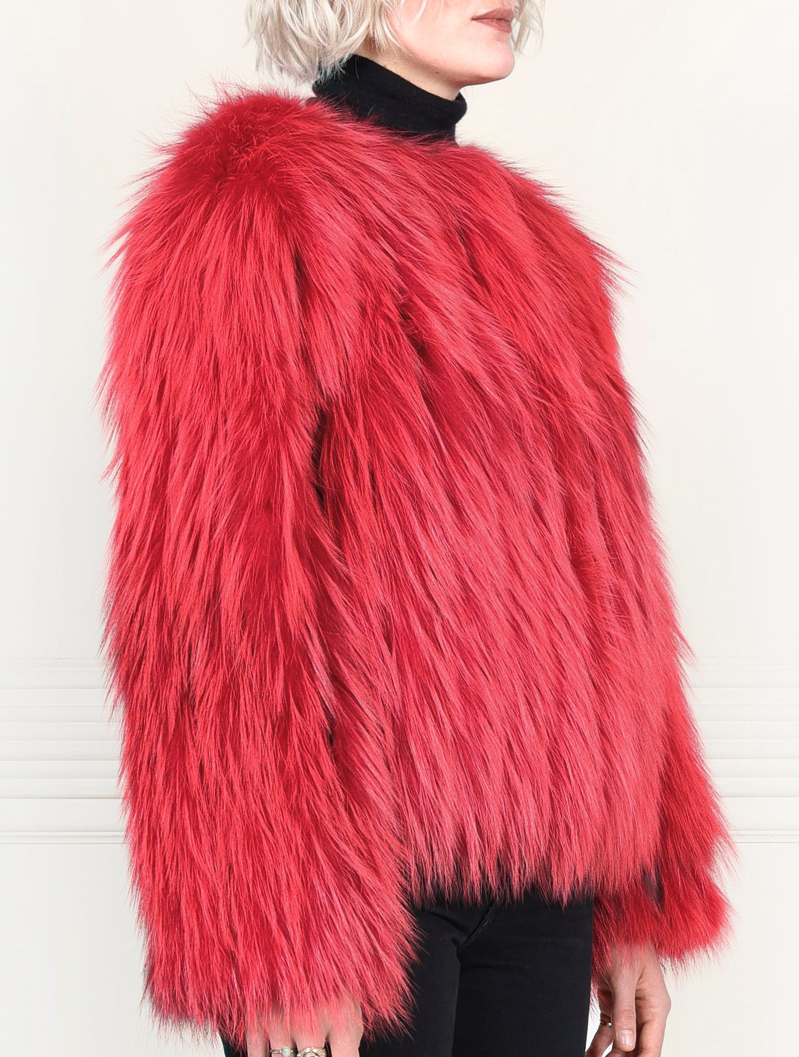 Dyed Red Fox Fur Jacket