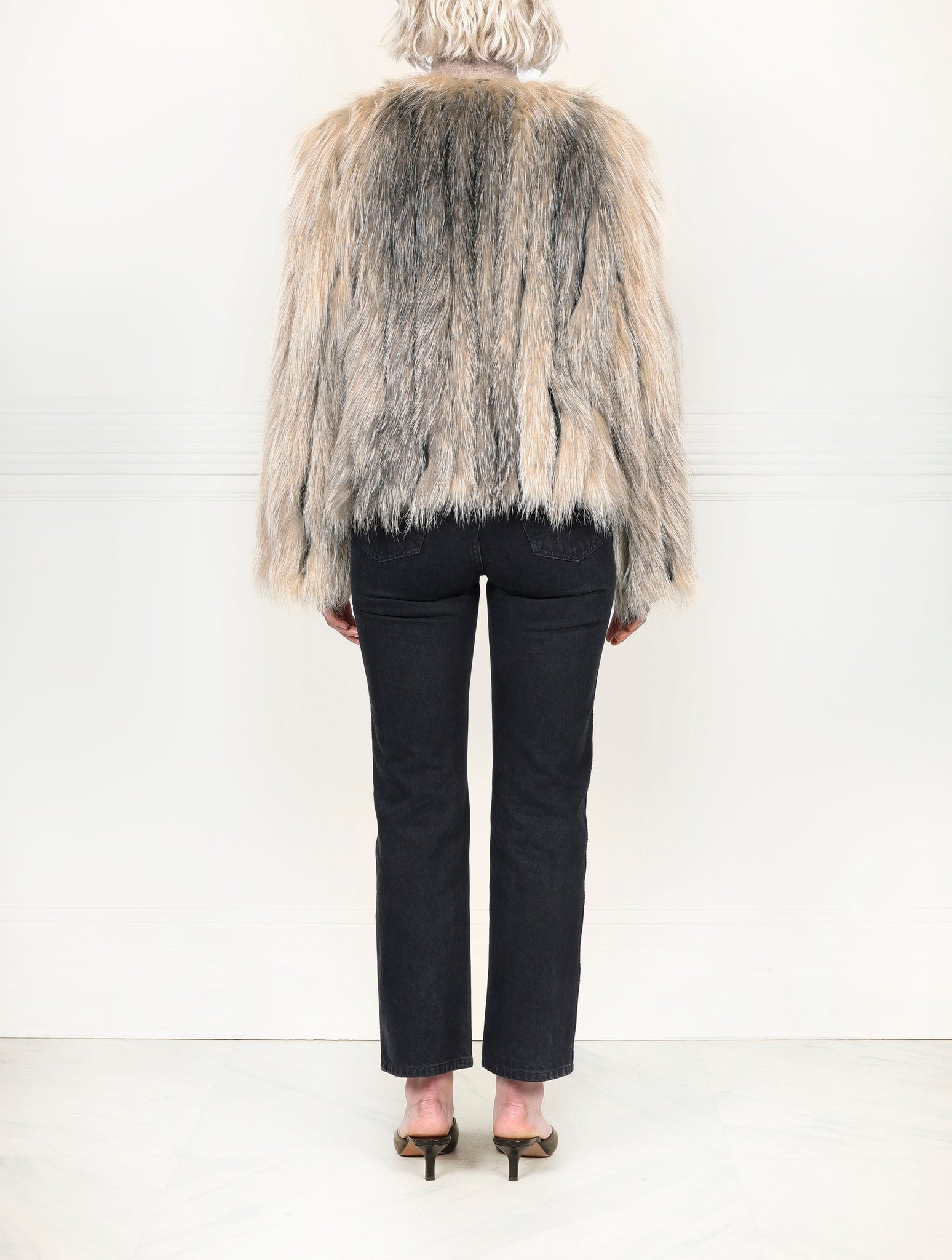 Dyed  Fox and Leather Fur Jacket