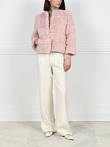 Horizontal Mink Fur Jacket