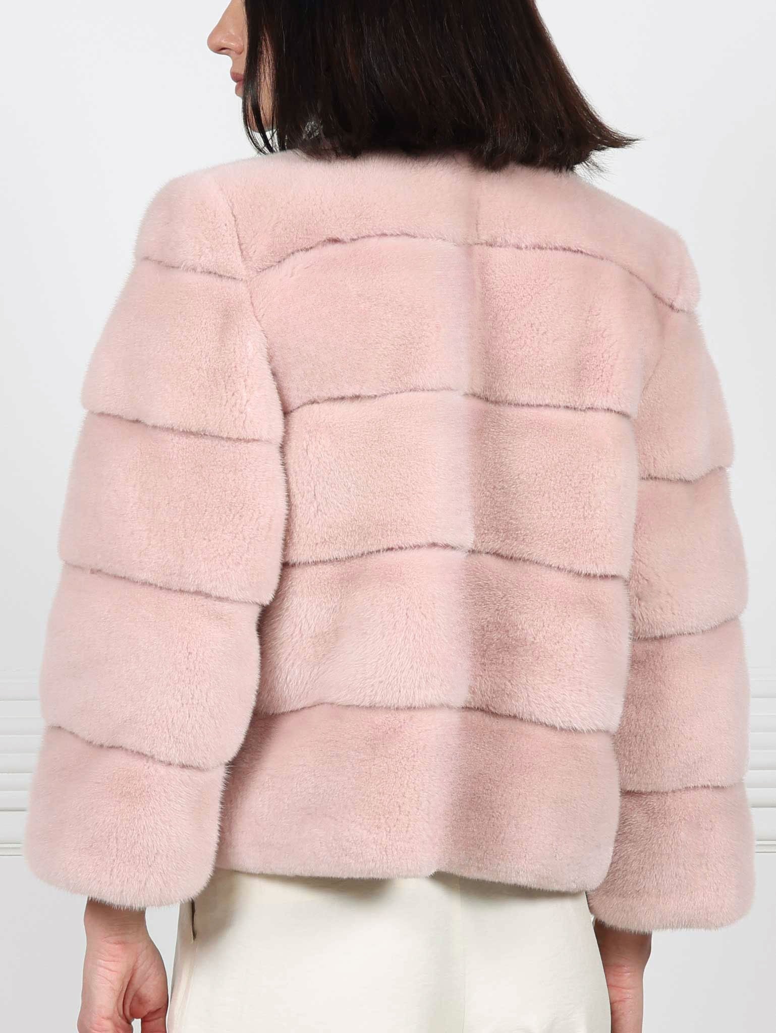 Horizontal Mink Fur Jacket