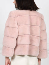 Horizontal Mink Fur Jacket