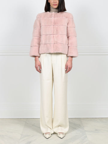 Horizontal Mink Fur Jacket