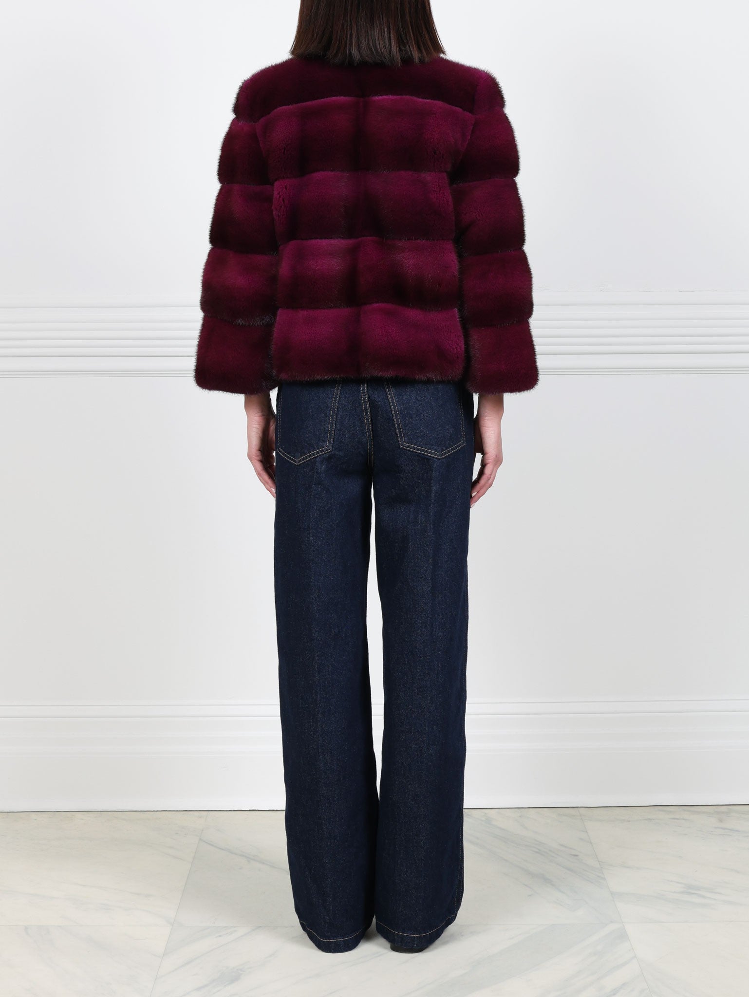 Horizontal Mink Fur Jacket