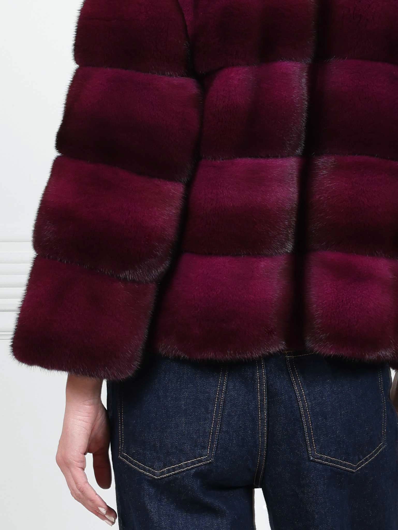 Horizontal Mink Fur Jacket