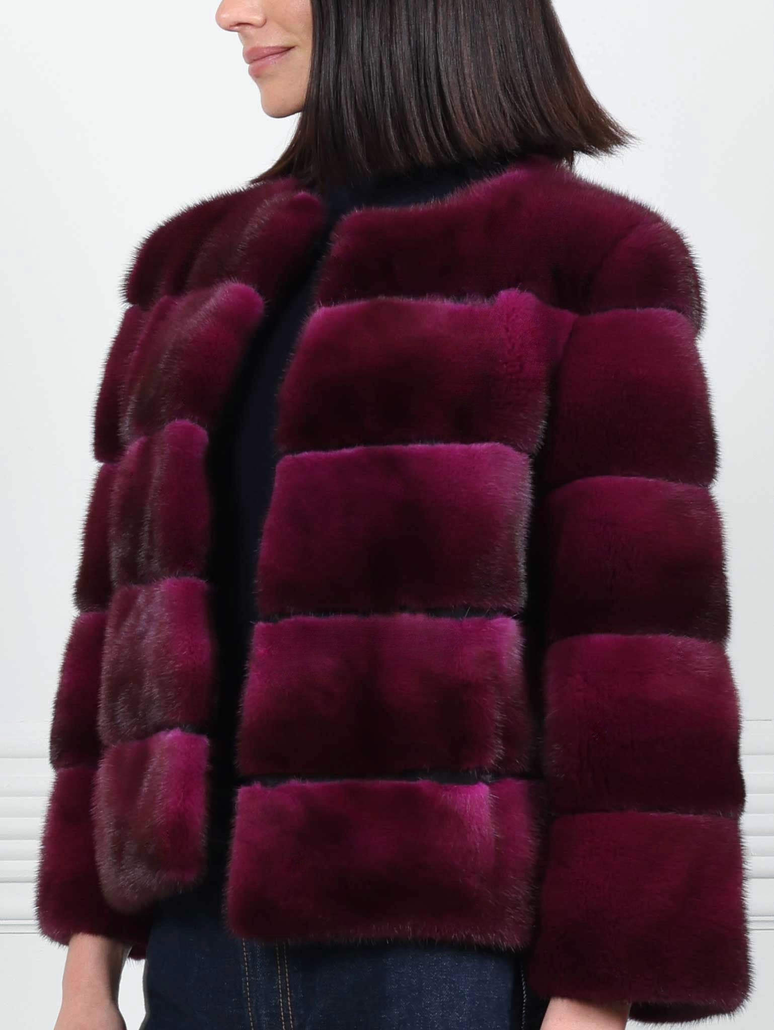 Horizontal Mink Fur Jacket