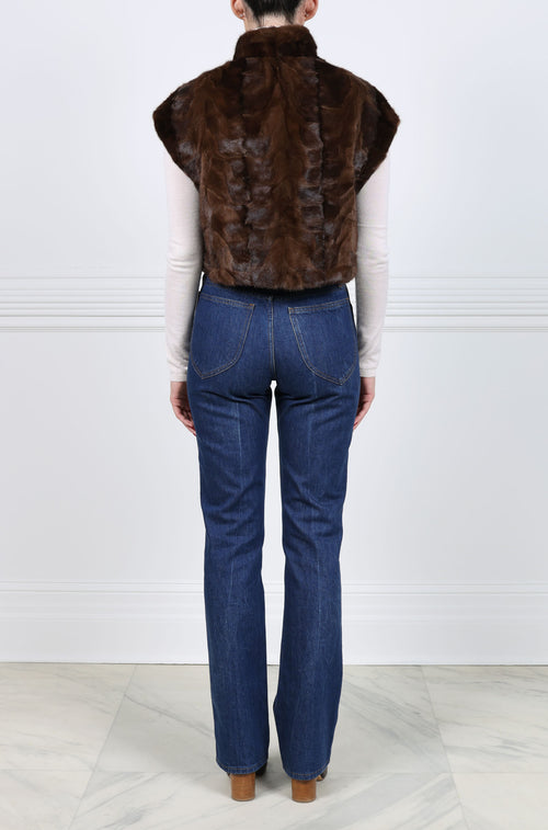 The Lale  Reversible Upcycled Mink Fur Vest