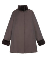 Reversible Sheared Mink Raincoat in Dark Brown