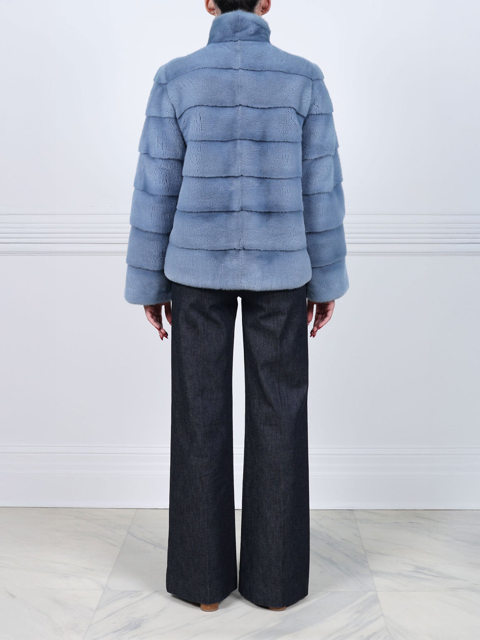 The Royal Light Blue Mink Fur Jacket