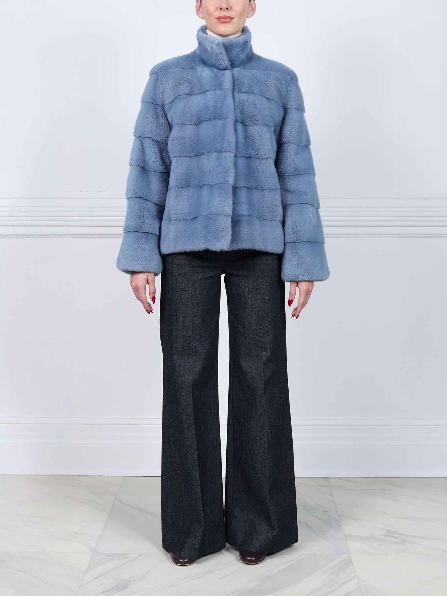 The Royal Light Blue Mink Fur Jacket