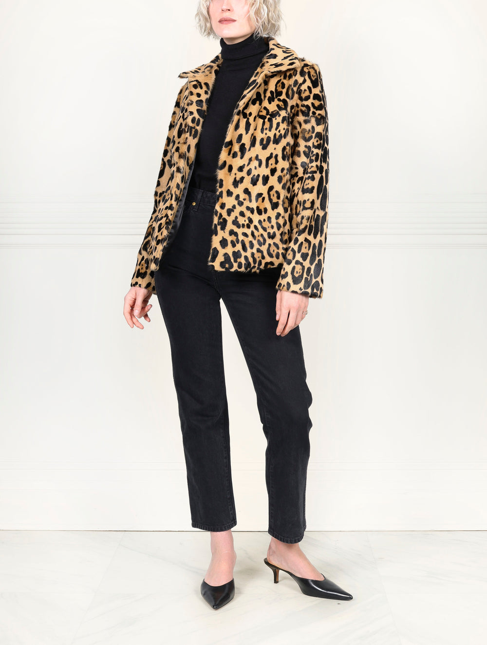 The Amelie Leopard Printed Shearling Jacket