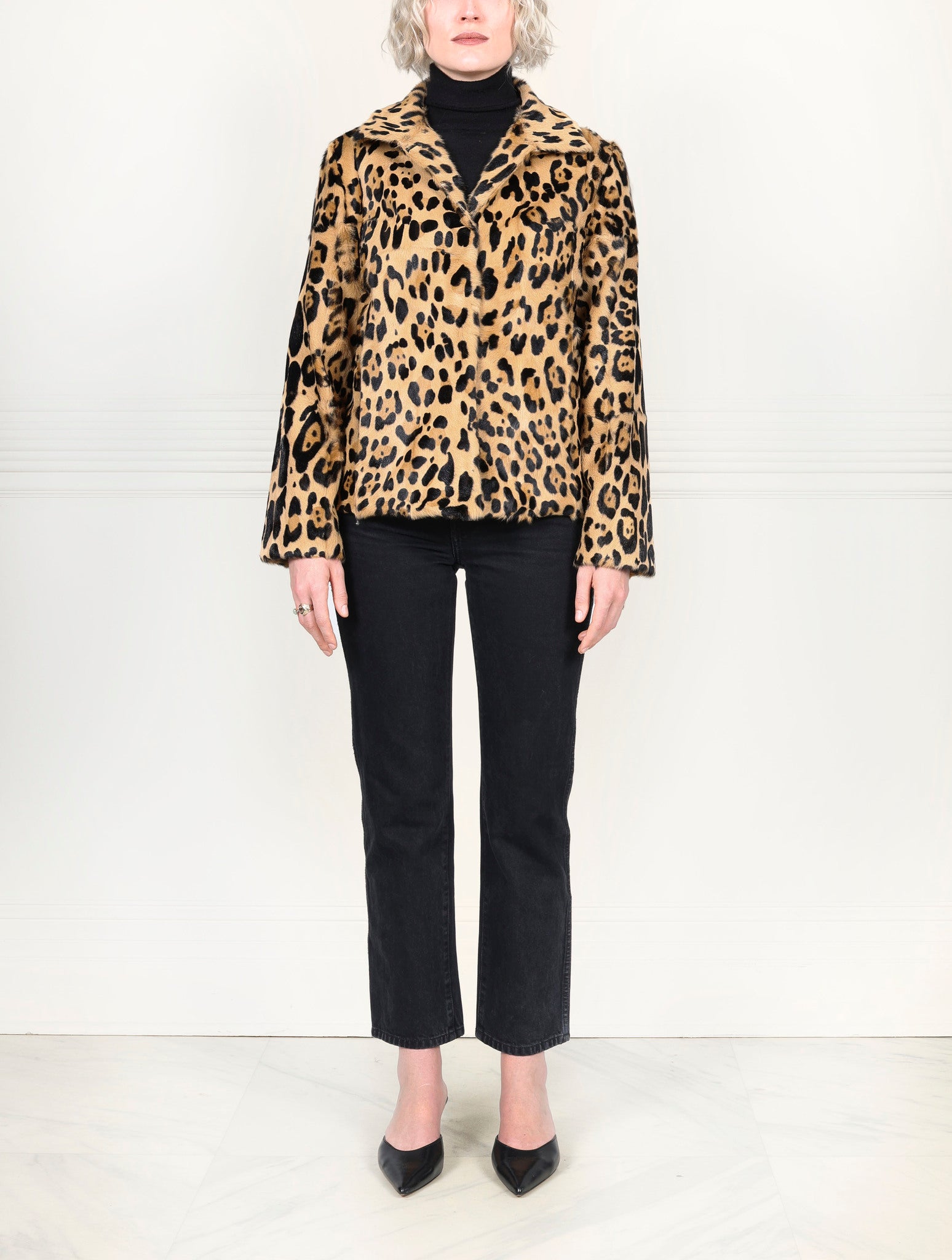 The Amelie Leopard Printed Shearling Jacket