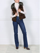 The Damla Hooded Mink Fur & Nylon Puffer Vest