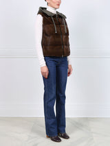 The Damla Hooded Mink Fur & Nylon Puffer Vest