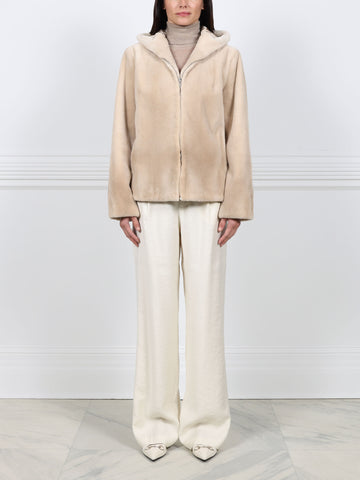 The Palomino Sheared Mink Fur Hoodie Jacket