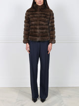 Horizontal Sable Fur Jacket