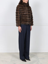 Horizontal Sable Fur Jacket