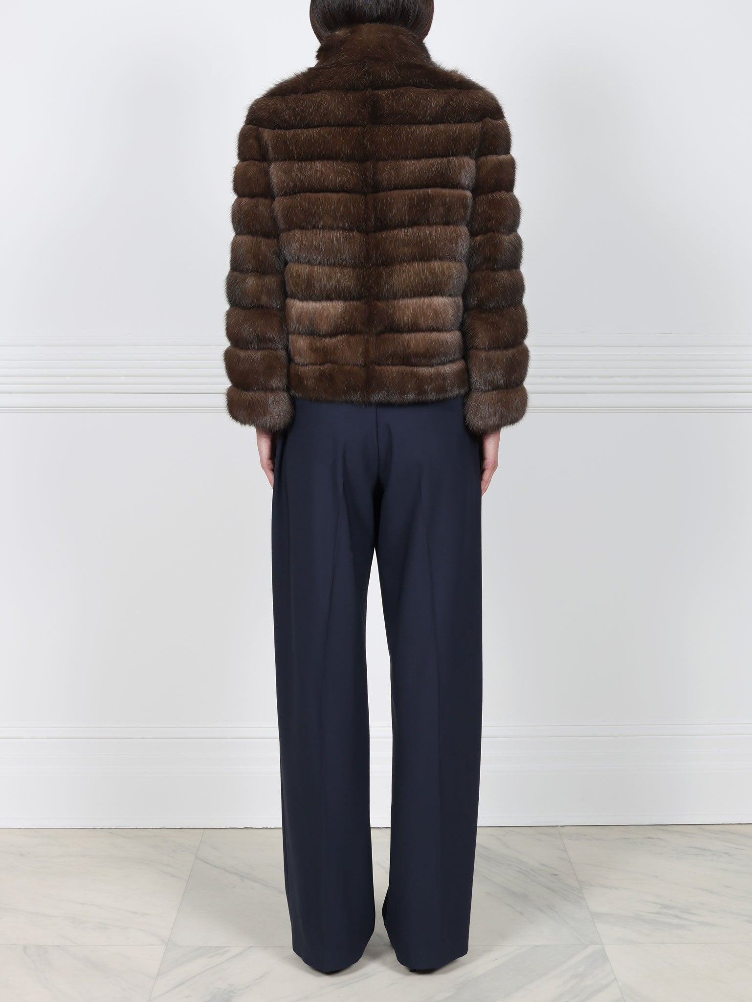 Horizontal Sable Fur Jacket