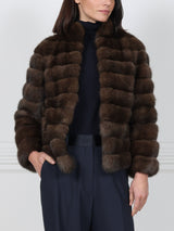 Horizontal Sable Fur Jacket