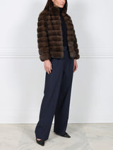 Horizontal Sable Fur Jacket