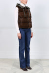 The Damla Hooded Mink Fur & Nylon Puffer Vest