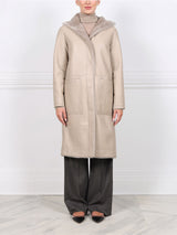The Billie Shearling Hooded Coat