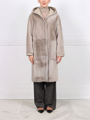 The Billie Shearling Hooded Coat