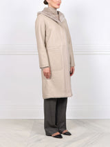 The Billie Shearling Hooded Coat