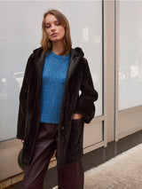 The Davie Hooded Shearling Coat