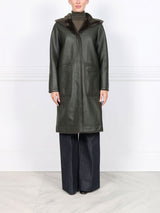 The Billie Shearling Hooded Coat