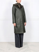 The Billie Shearling Hooded Coat