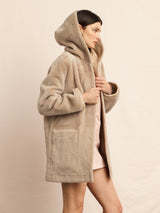 The Davie Hooded Shearling Coat