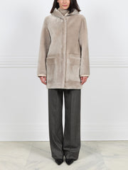 The Davie Hooded Shearling Coat