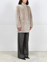 The Davie Hooded Shearling Coat