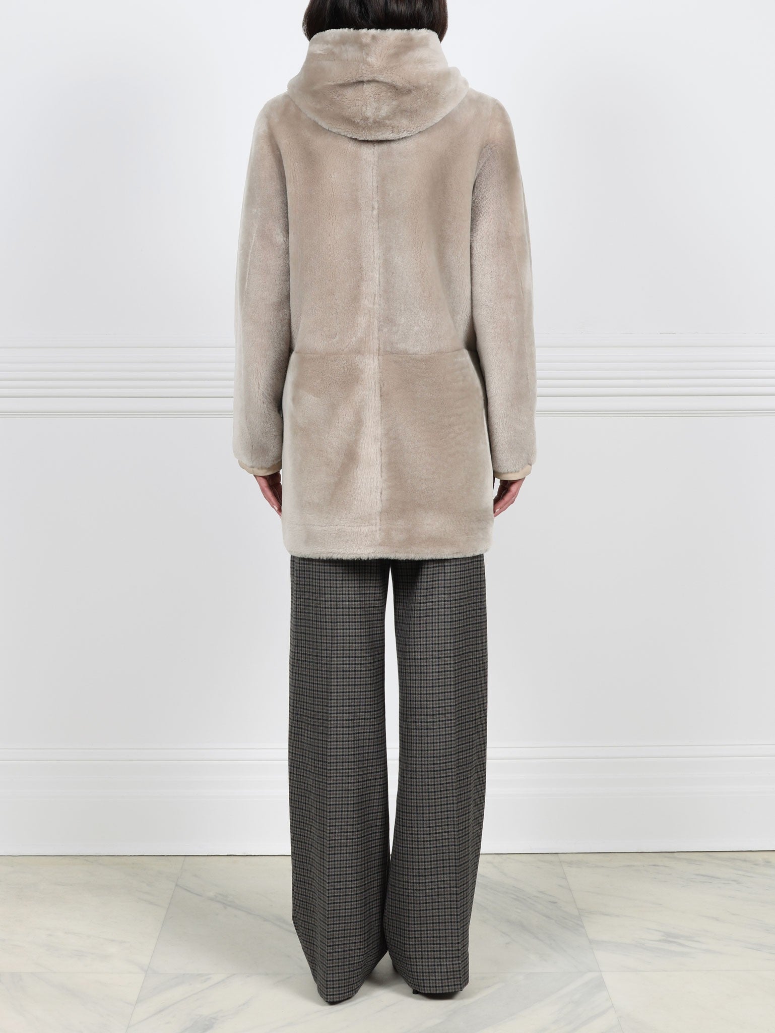 The Davie Hooded Shearling Coat