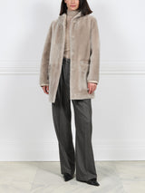 The Davie Hooded Shearling Coat