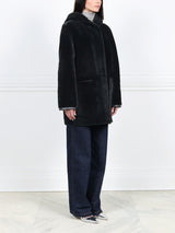 The Davie Hooded Shearling Coat