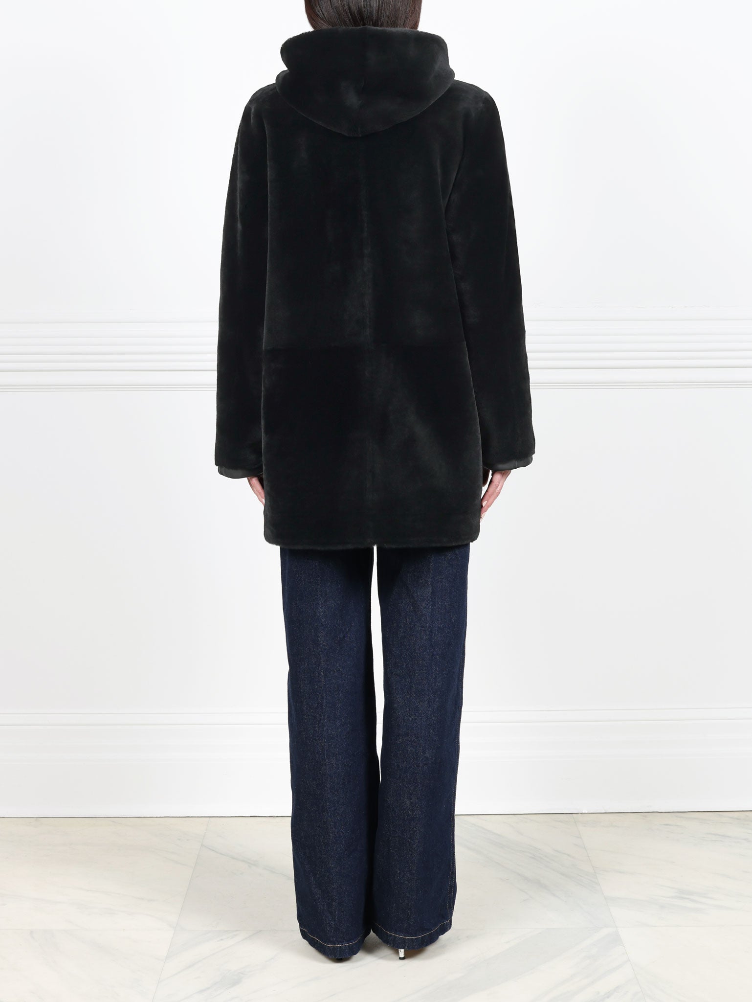 The Davie Hooded Shearling Coat