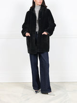 The Davie Hooded Shearling Coat