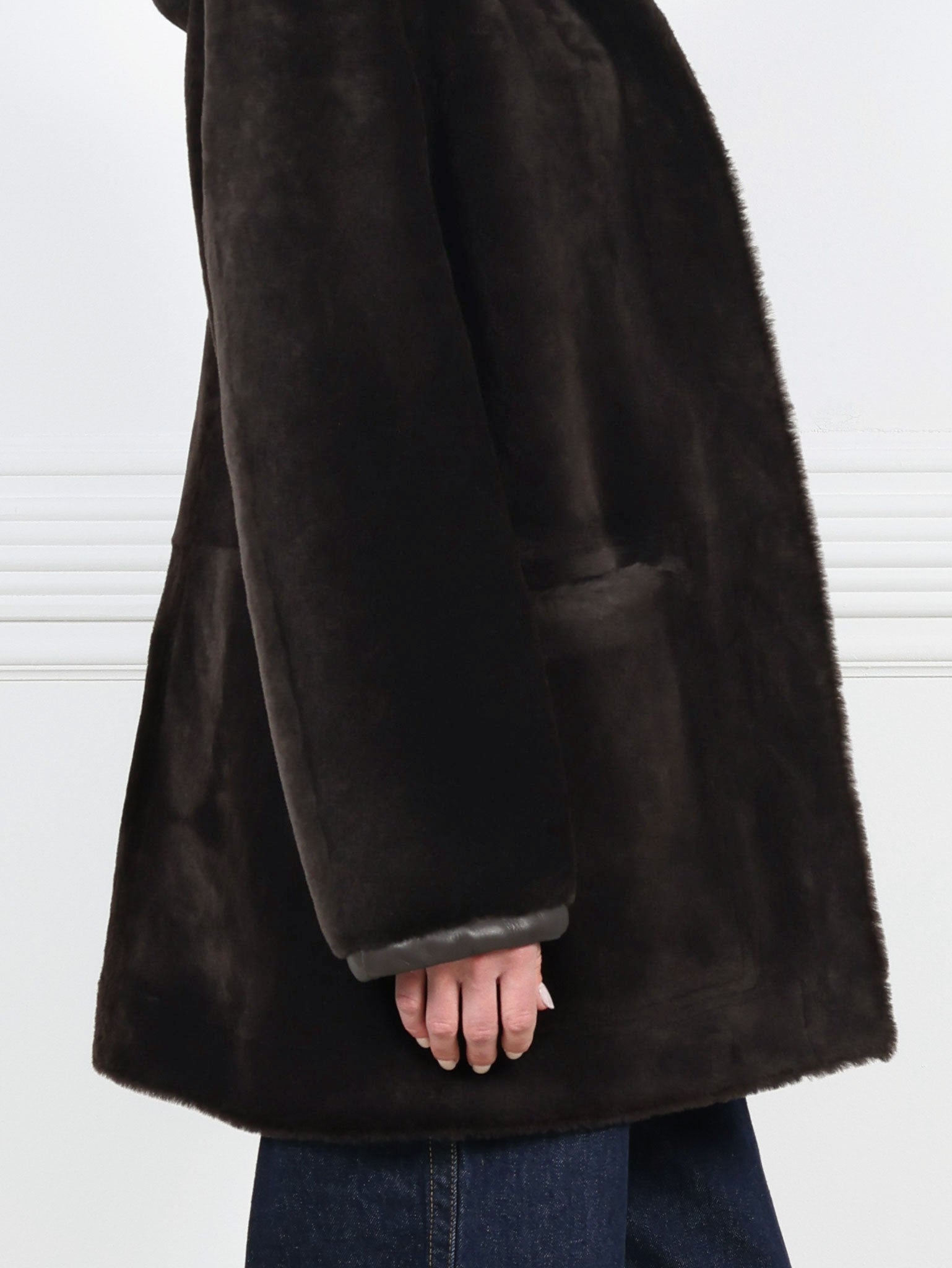 The Davie Hooded Shearling Coat
