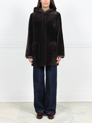 The Davie Hooded Shearling Coat