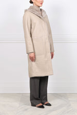 The Billie Reversible Shearling Hooded Coat