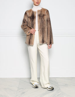 Sheared Mink Bomber Fur Jacket