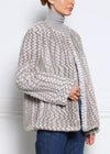 The Tweed Intarsia Mink Jacket with Scarf Fed