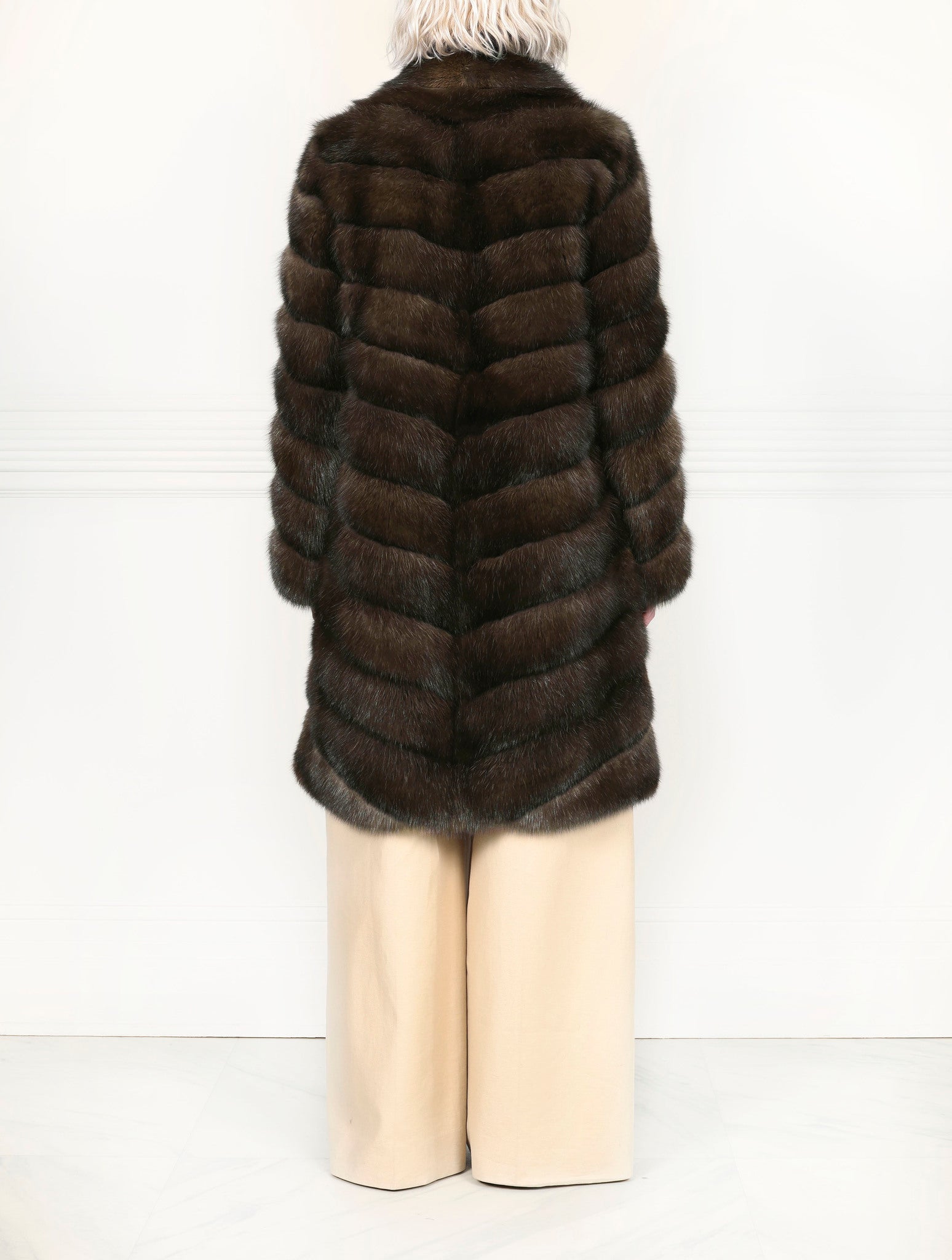 The Aurora Diagonal Sable Fur Coat