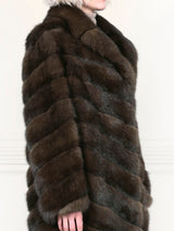 The Aurora Diagonal Sable Fur Coat