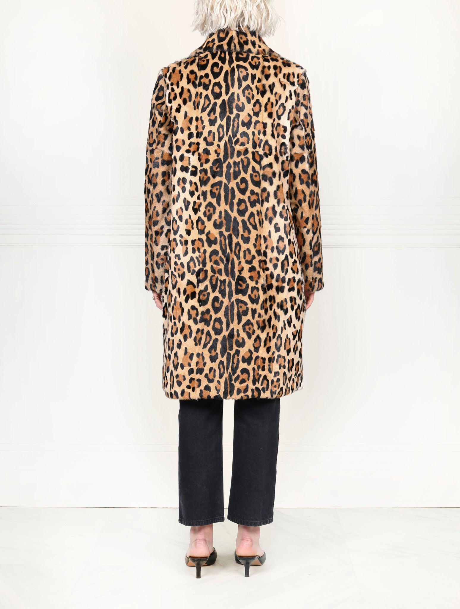 The Esme Leopard Printed Shearling Coat