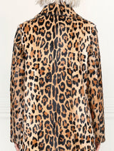 The Esme Leopard Printed Shearling Coat